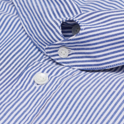 GANT RUGGER Men's Crisp Blue Stripe Dreamy Oxford Banker Shirt 341134 Size M NWT