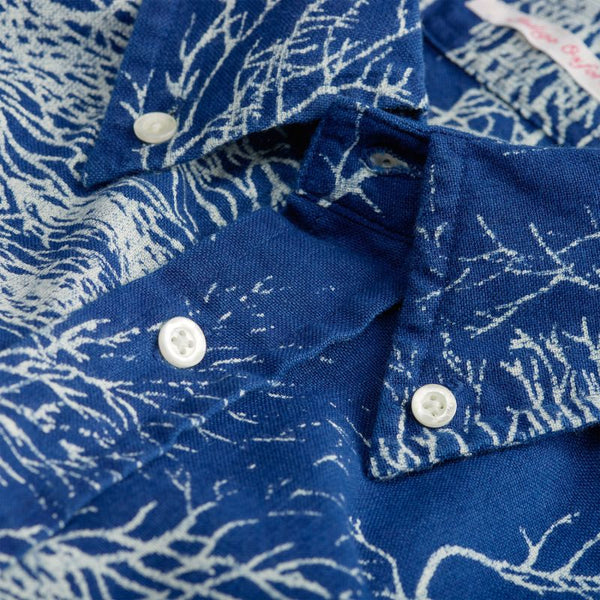 GANT RUGGER Men's Indigo Oxford Tree Button Down 341760 Size M $135 NWT