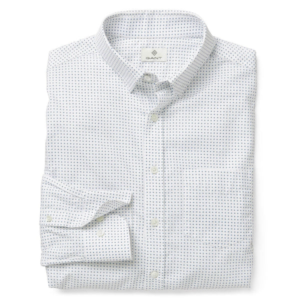 GANT DIAMOND G Men's Slim Cream Linear Print Concealed BD 303085 Size M $225 NWT