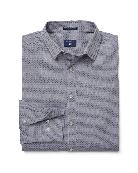 GANT Men's Persian Blue Comfort Broadcloth Dobby Fitted Shirt 364692 Size M NWT