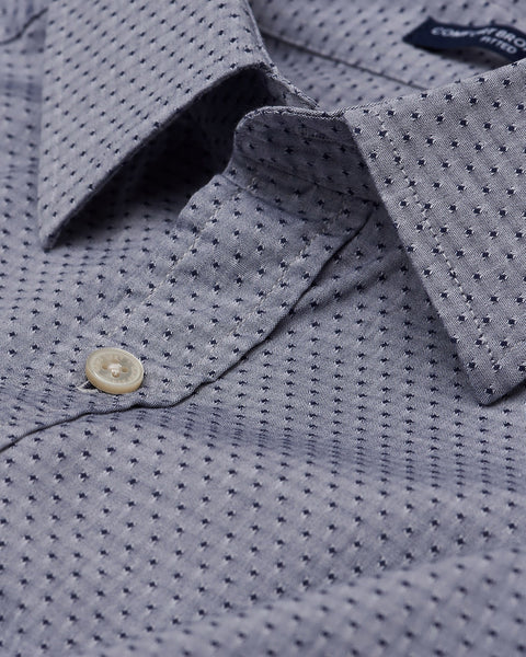 GANT Men's Persian Blue Comfort Broadcloth Dobby Fitted Shirt 364692 Size M NWT