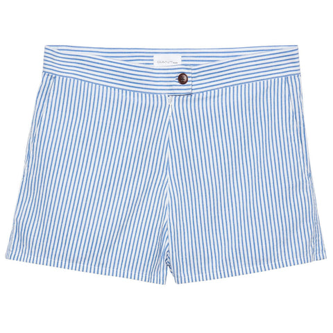 GANT Women's Blue Crinkle Dreamy Oxford Shorts 420425 Size S $110 NWT