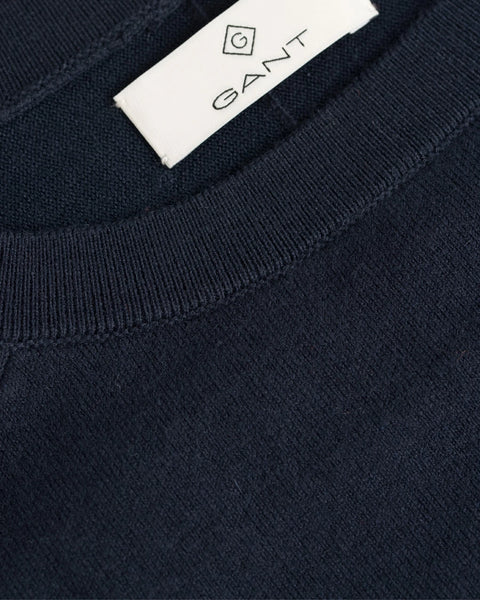 Gant Men's Cotton Cashmere Crew Sweater, Medium, Classic Blue