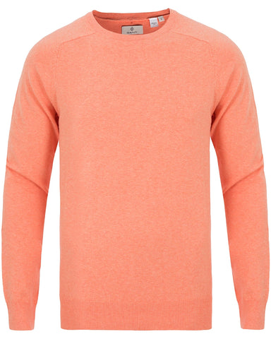 Gant Men's Cotton Cashmere Crew Sweater, Medium, Faded Coral