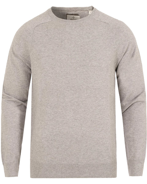 Gant Men's Cotton Cashmere Crew Sweater, Medium, Light Grey Melange
