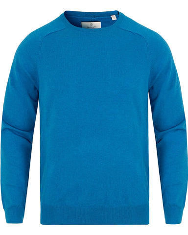 Gant Men's Cotton Cashmere Crew Sweater, Medium, Teal Blue