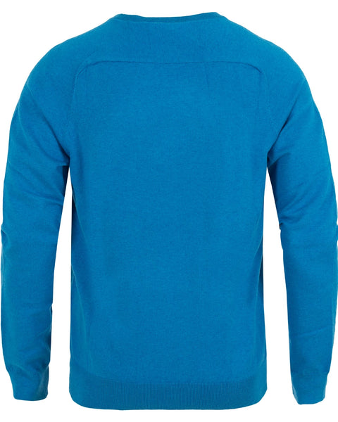 Gant Men's Cotton Cashmere Crew Sweater, Medium, Teal Blue
