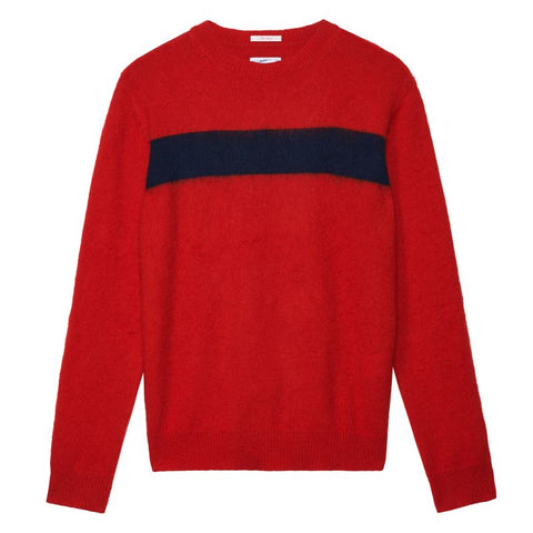 Gant Rugger Men's The Rua Crue Sweater (84035), Medium, Bright Red