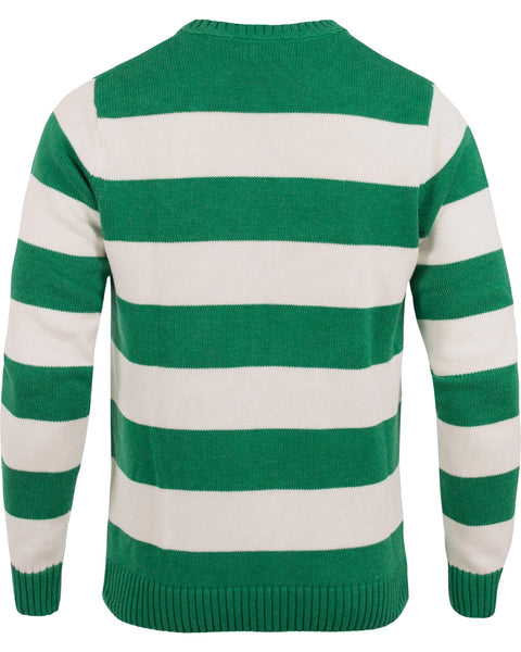 Gant Men's Barstriped Cotton Crew, Medium, Green Melange
