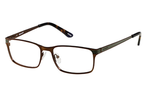 GANT Men's Rectangular G3008 Eyeglass Frames 54-17-145 -Satin Brown Olive NEW