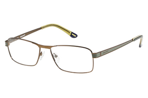 GANT Men's Rectangular G3009 Eyeglass Frames 57-17-145  -Satin Brown Olive NEW