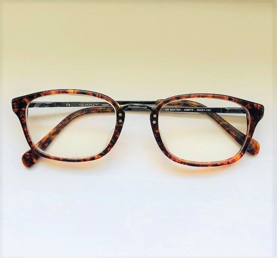 GANT Men's Baxter Rectangular Eyeglass Frames 50-21-143 -Amber Tortoise NEW
