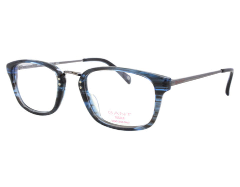 GANT Men's Baxter Rectangular Eyeglass Frames 50-21-143 -Blue Horn NEW