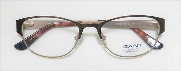 GANT Women's Oval Metal GW101 Eyeglass Frames 51-17-135 -Satin Brown Gold NEW