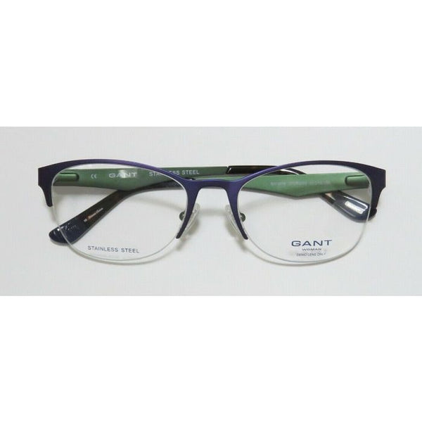 GANT Women's Half Rim GW4018 Eyeglass Frames 52-18-135 -Satin Purple Green NEW