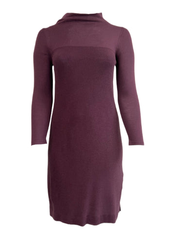 Marina Rinaldi Women's Burgundy Gara Knitted Sweater Dress Size S NWT