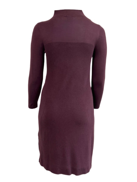 Marina Rinaldi Women's Burgundy Gara Knitted Sweater Dress Size S NWT