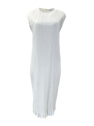 Max Mara Women's Silk Gineceo Sleeveless Pleated Shift Dress Size 10 NWT