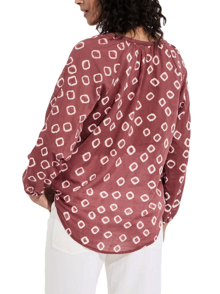 ROBERTA ROLLER RABBIT Women's Rust Giraffe Dye Lucy Top $95 NEW