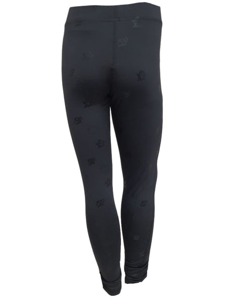 TEREZ Girl's Black Emoji Foil Leggings #11177756 11 Years NWT