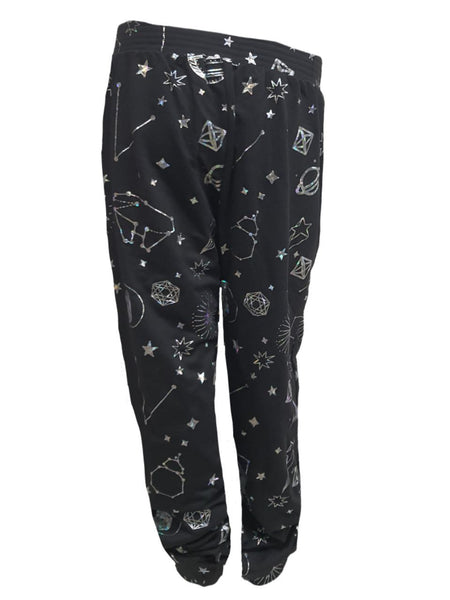 TEREZ Girl's Black Hologram Galaxy Foil Pants #12698351 14 Years NWT