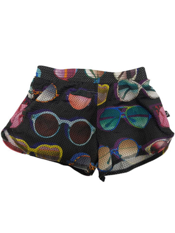 TEREZ Girl's Black My Sunglasses At Night Shorts #333011075 NWT