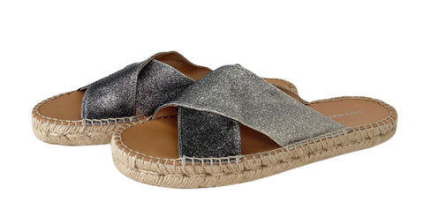 MATT BERNSON Women's Grey Ombre Glitter Porto Slide Sandals #MB1644 10 NWB