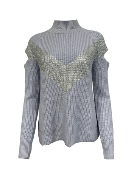 ZOE JORDAN Women's Blue Graham Cashmere Wool Sweater Size S/M NWT