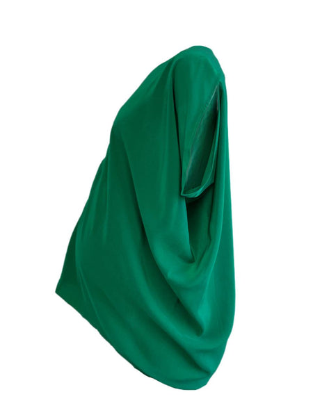 KINWOLFE Women's Green Maternity Nursary Silk Top Size S NWOT