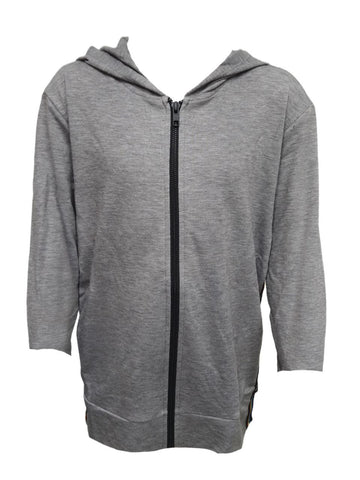 TEREZ Girl's Grey Heather Charcoal French Terry Hoodie #12298132 14 Years NWT