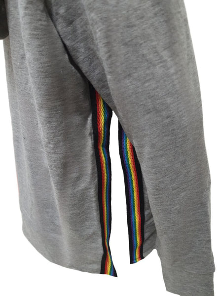 TEREZ Girl's Grey Heather Charcoal French Terry Hoodie #12298132 14 Years NWT