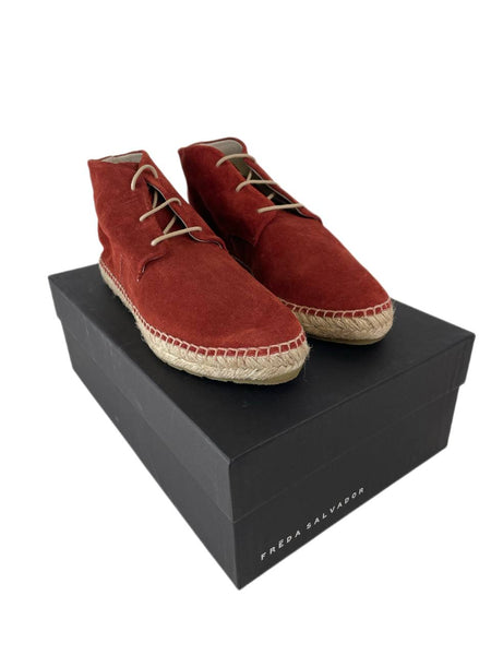 Freda Salvador Women's Rust Suede Harper Lace Up Espadrille Boottie NWB