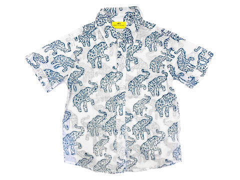 ROBERTA ROLLER RABBIT Boy's Blue Hathiphool Leo Shirt $50 NEW
