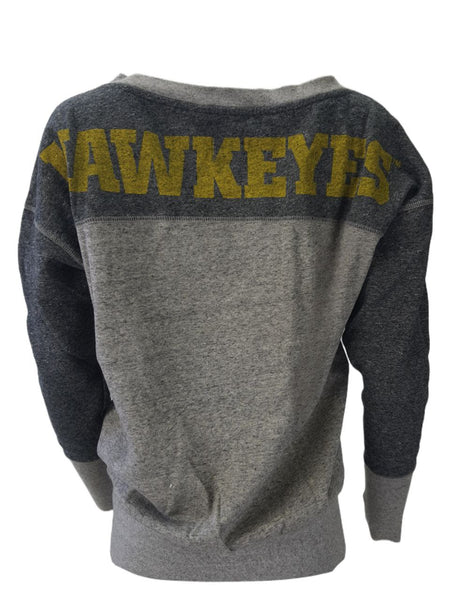 AMERICAN COLLEGIATE Women's Grey Hawkeyes Sweatshirt #W011IO2A NWT