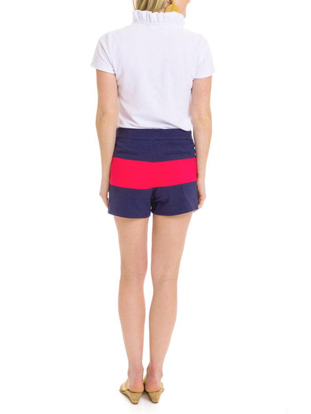 ELIZABETH MCKAY Women's Navy & Hot Pink Hayden Short $125 NEW