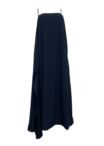 Helmut Lang Navy Side Drape Strap Dress Size L NWT
