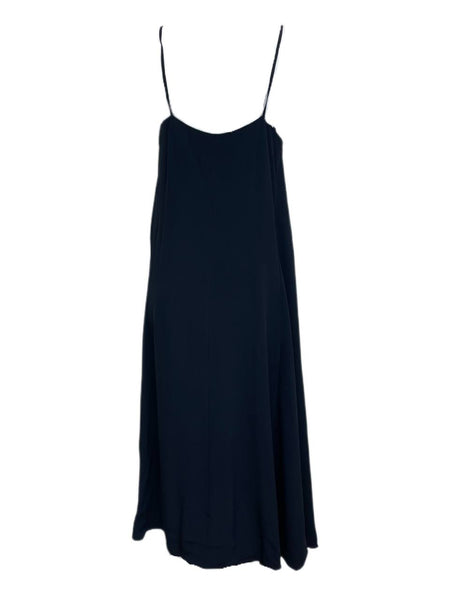 Helmut Lang Navy Side Drape Strap Dress Size L NWT