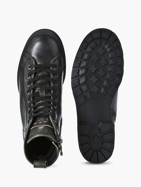 JOHN VARVATOS STAR USA Men's Charcoal Heyward Lace Boots MISSING LACE US 7.5