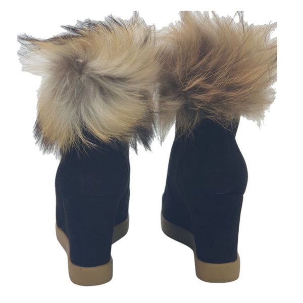 CECELIA New York Women's Black Holly Wedge Boots #QTM0226 NWT