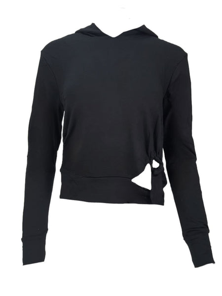 TEREZ Women's Black French Terry Hoodie #2277640 X-Small NWT