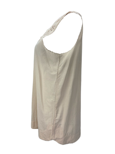 STEVEN ALAN Woman's Peach Lorena Sleeveless Organic Tank Top Sz L NWT