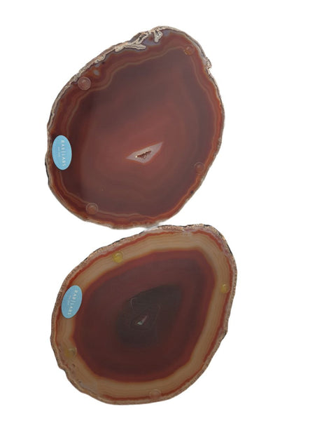 RABLABS Red Agate Natural Stone Wine Coasters #IS002 L 6.6" x W 5" NWB