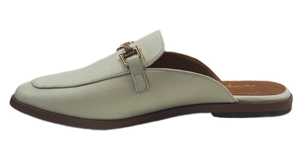 URGE Women's Blue Soft Genuine Leather Fresh Iced Flat Mules #16153 NWB