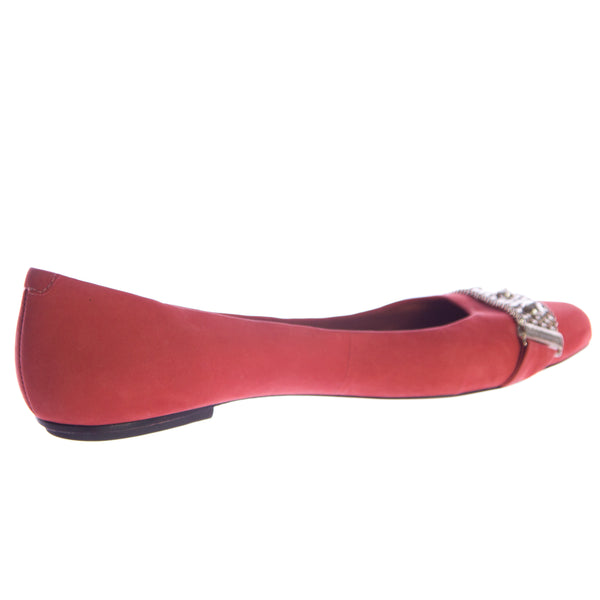 REBECCA MINKOFF Women's Isabeau Brick Nubuck Pointed Toe Flats $250 NEW