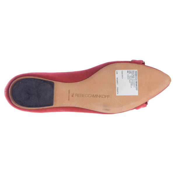 REBECCA MINKOFF Women's Isabeau Brick Nubuck Pointed Toe Flats $250 NEW