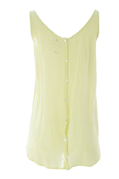 VELVET by Graham & Spencer Women's Green Opal Button Down Back Top S $102 NEW