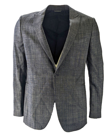 John Varvatos Men's Virgin Wool Indigo Heather Blazer $1398 NWT