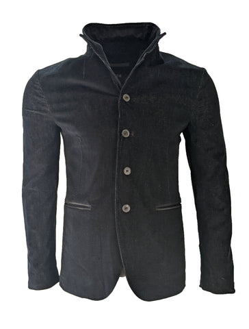 John Varvatos Men's Convertible Lapel Black Corduroy Blazer Size 48 NWT