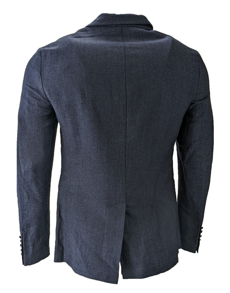 John Varvatos Men's Oiled Blue Convertible Lapel Blazer Size 48 $1298 NWT