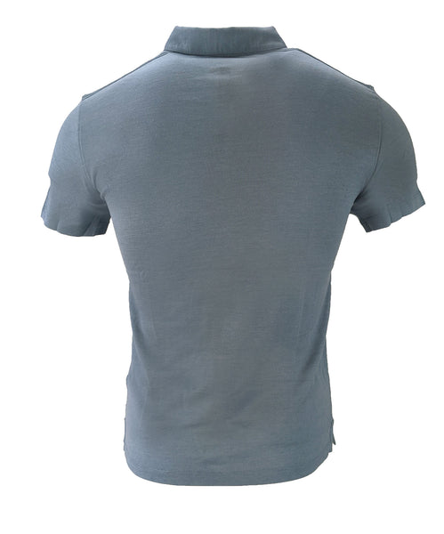 John Varvatos Cornflower Blue Silk Blend Short Sleeve Polo Size Small $198 NWT